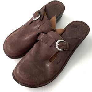 B.o.c clog mule brown shoes with buckle detail size 10